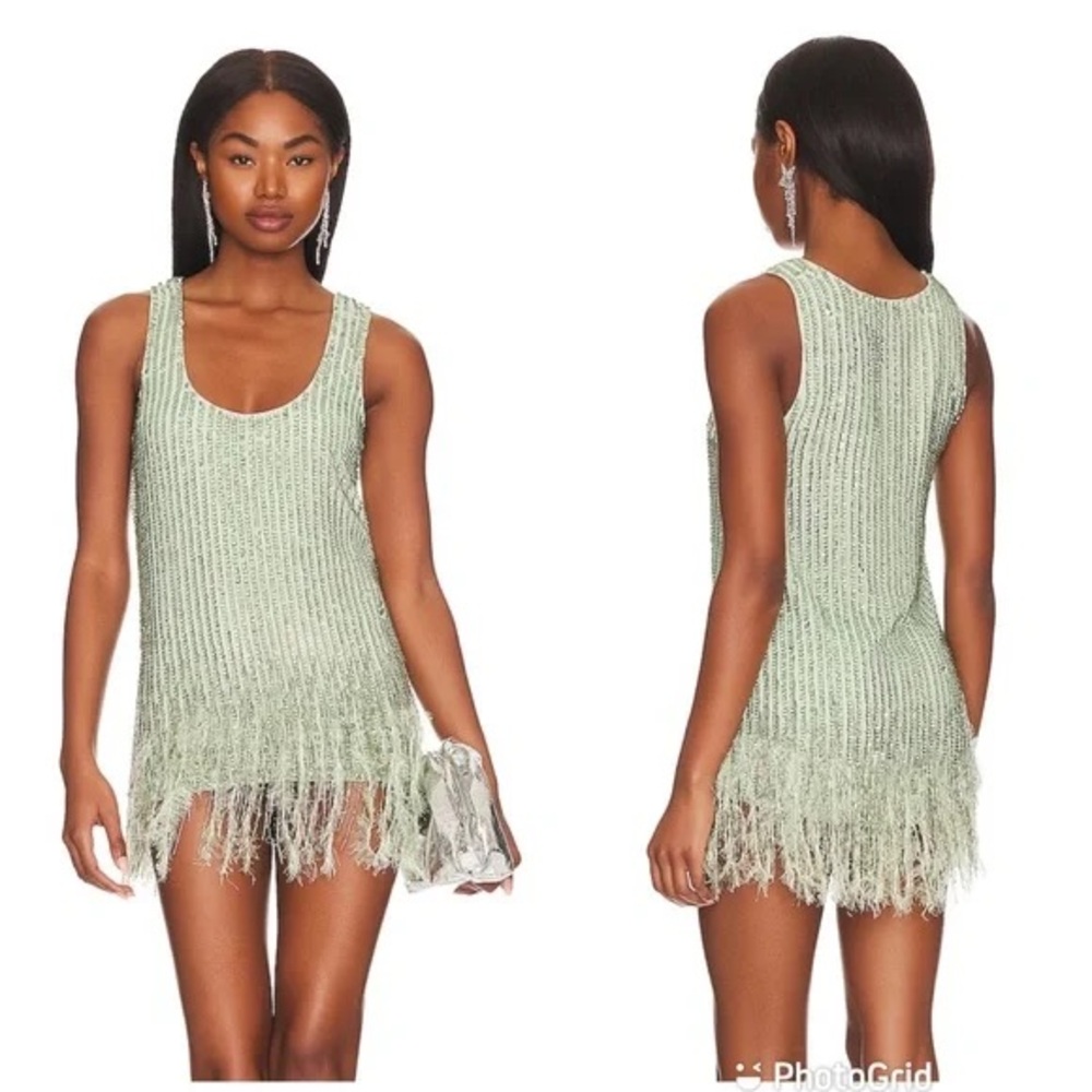 Lya Embellished Micro Mini Dress in Mint NBD